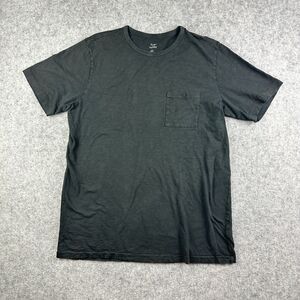 Flint And Tinder T Shirt Mens Large Black Pocket Tee Made In USA Organic Cotton*